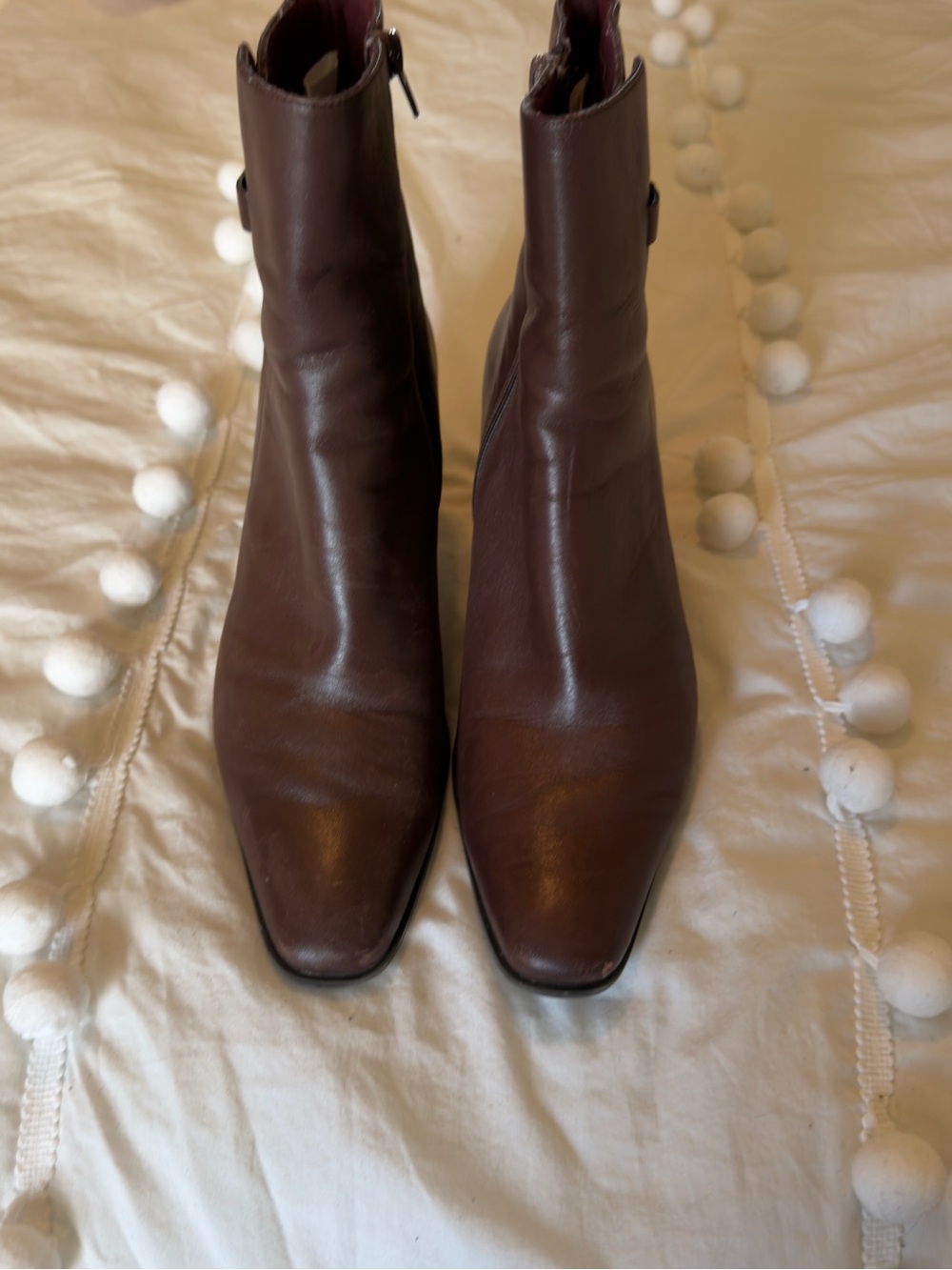 Naturalizer Brown Leather Pointed Toe Ankle Boots